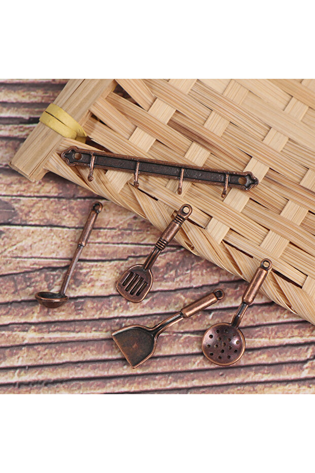 ONE SIZE 1/12 Dollhouse Miniature Accessories Mini Shovel Soup Spoon Storage Holder Simulation Furni