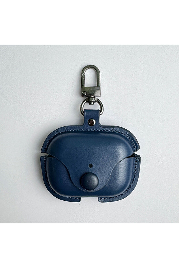 for AirPods Pro 3 Blue Luxury Classic Business Retro Button PU Leather Case for AirPods Pro 1/2/3 Se