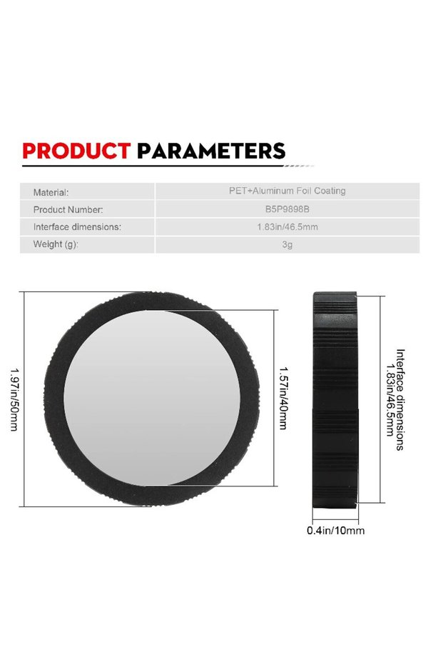 black Datyson Solar Eclipse Telescope Filter, Filter Lens, Secure Fit for Telescope and Solar Safety