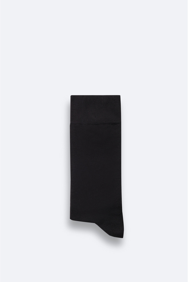 Men's Black Plain Bamboo Socks B008505