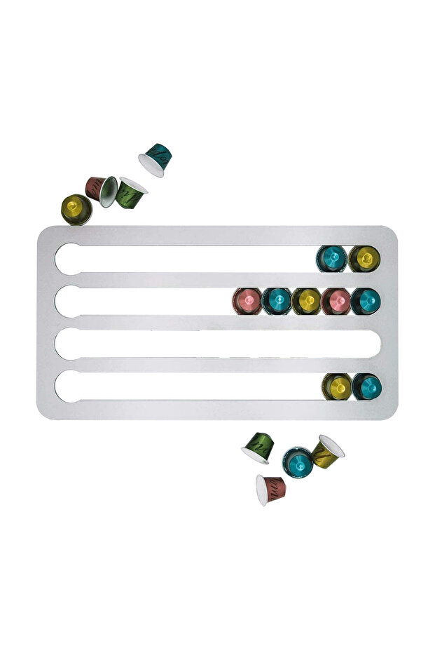 Silver 40PCS Nespresso Coffee Capsule Holder Stand Rotary Coffee Pod Tower Rack Rotatable Coffee Pod