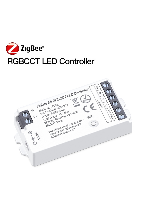 وحدة تحكم RGBCCT Zigbee 3.0 للمنزل الذكي RGB Led، مفتاح واي فاي لـ 5050/2835 Neon COB Led Ta