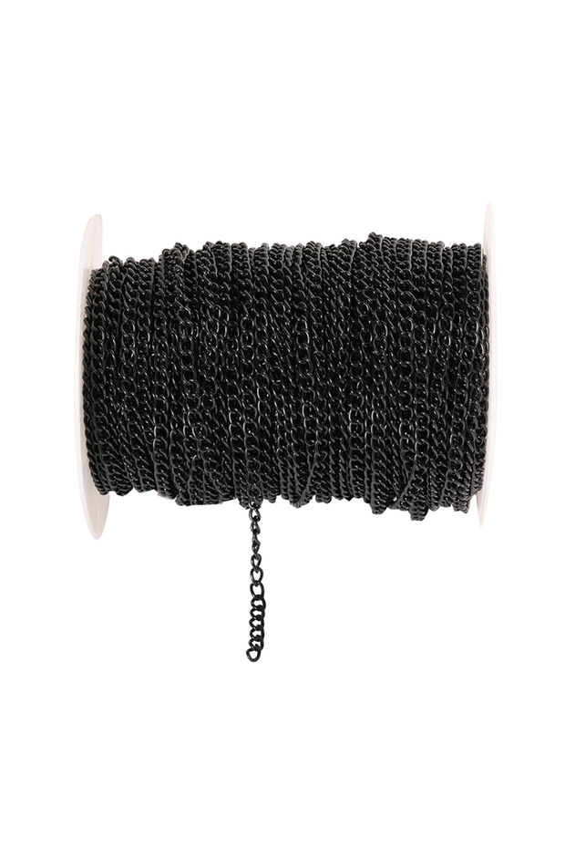 2.5MM Black 2 Meter Flat 2.5/3.5/4.5mm Extension Thin Chain Metal Chain DIY Necklace Body Chain Jewe
