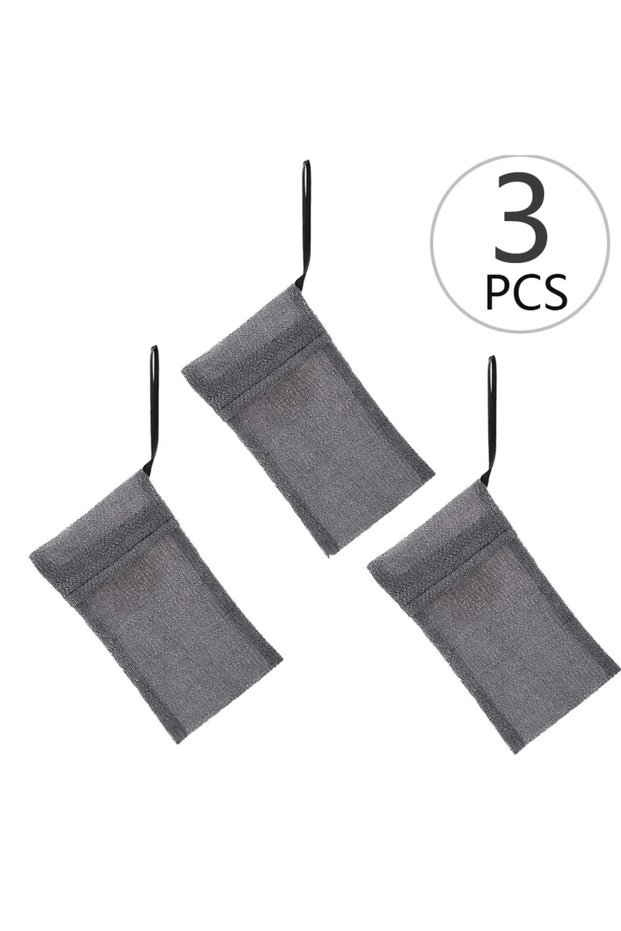 3pcs 3 PCS Soap Pocket Soap Exfoliating Bag Saver Pouch Mesh Woven Body Foam Scrubber Soap Bag Spong