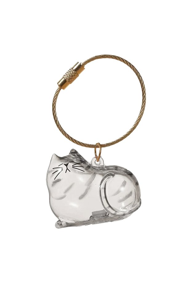 3 Cat Hair Storage Capsule Keychain Collecting Pet Hairs Memorial Accessories Simple Designed Cat-S.