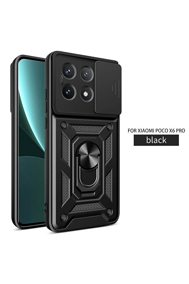 جراب واقي لعدسة الكاميرا لهاتف POCO X6Pro باللون الأسود لهاتف Mi Poco X6 Pro 5G منزلق لهاتف Mi Poco X6 5G