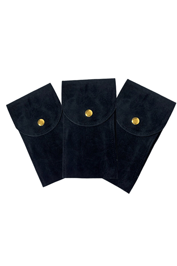 3Pcs-Black Embers Watch Bag Blue Black Flannelette Gift Bag Travel Storage Case Durable Portable Wat
