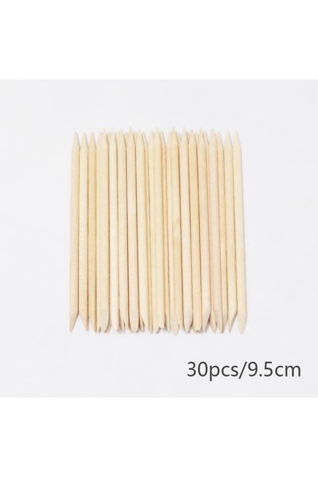 30Pcs 9.5cm Nail Cuticle Pusher Orange Wood Sticks Nail Manicures Remover Wooden Design Nail Gel Pol