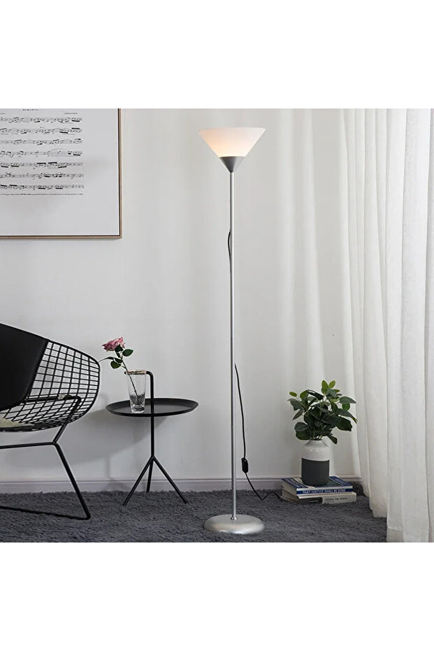 Warm light silver Creative LED Floor Lamp Black White Lamp Body Is Suitable For Indoor Lighting Deco
