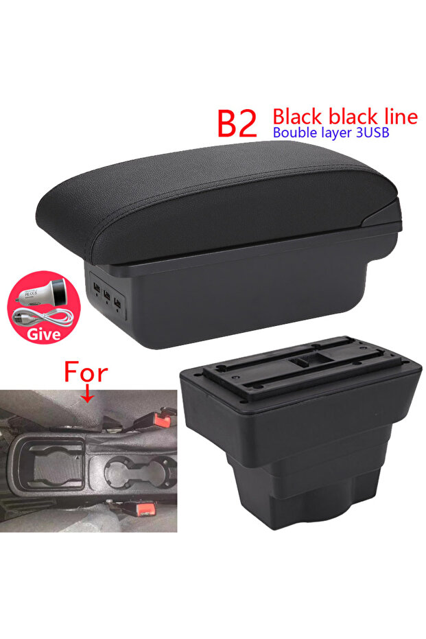 صندوق مسند ذراع أوبل أسترا أسود اللون بثلاثة منافذ USB (B2) لأوبل أسترا J (موديلات 2012-2020)
