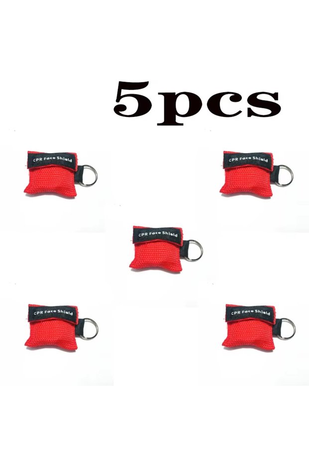 Red-5pcs 1~10pc Outdoor Rescue Health Care Tools Jetting Resuscitator MaskKey chain First Aid Emerge