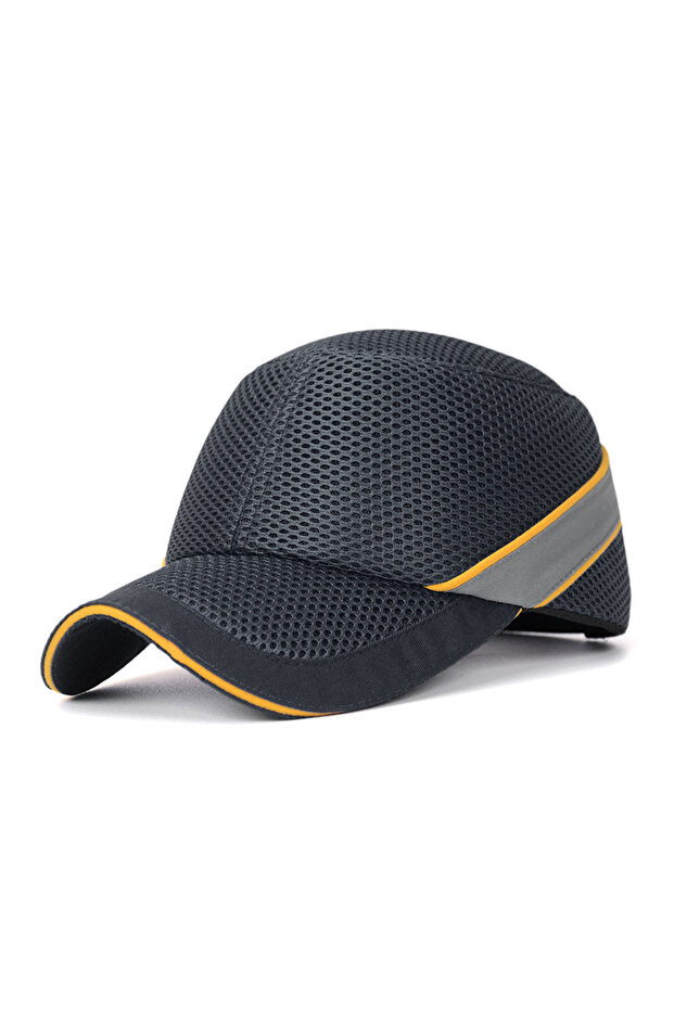 Gray Work Safety Bump Cap Baseball Hat Style Net Cloth Hi-Viz Anti-collision Hard Hat Helmet Head Pr