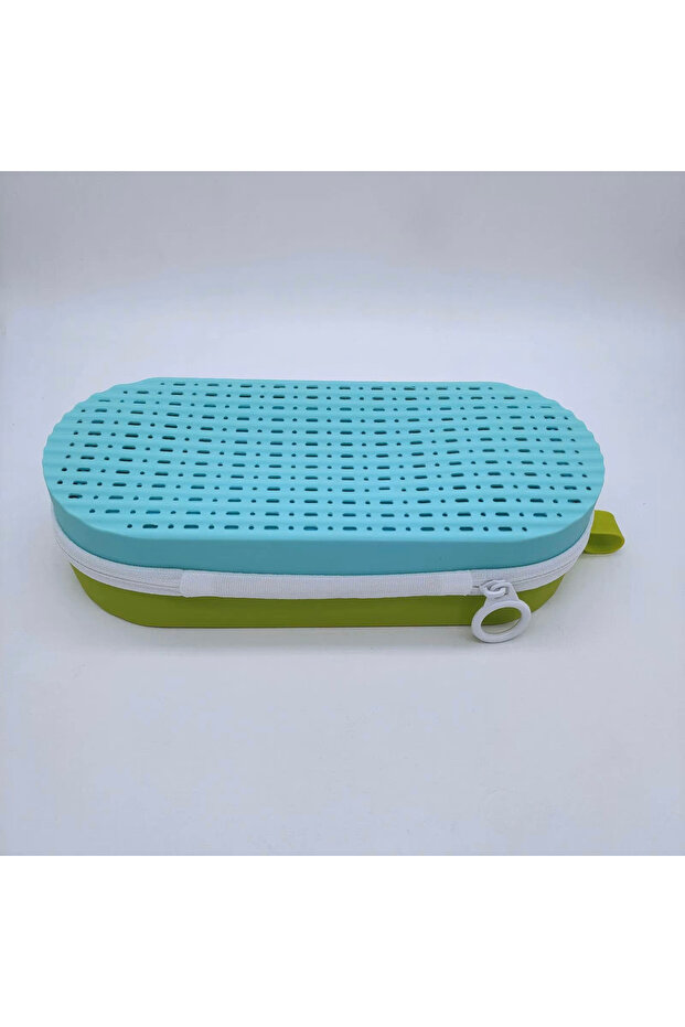 blue-green Swim Goggle Case For Swimming Goggles, Silicone Protective Cases with Drain Hole for Gogg