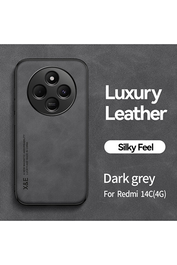 For Redmi 14C(4G) Dark Gray Sockproof Case for Redmi 14C 4G Protective Cover Magnetic Car Holder Pho