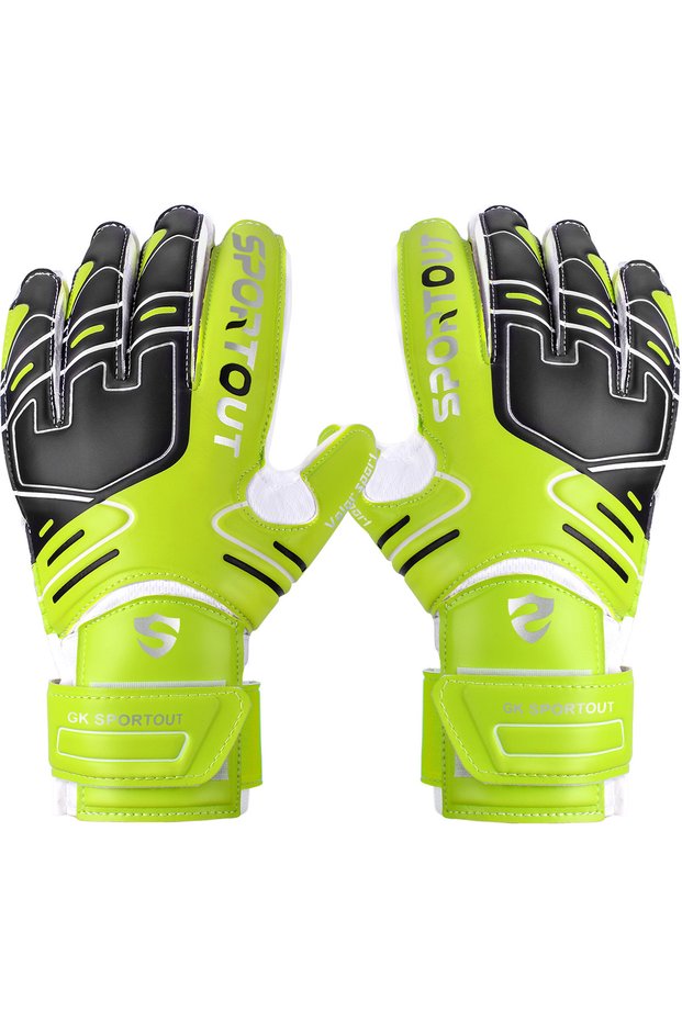 9 Green Sportout Youth&Adult Goalie Goalkeeper Gloves,Strong Grip for The Toughest Saves, with Finge