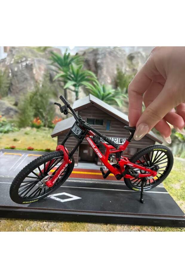 red DH Downhill Bike Model for Kids with Front And Rear Dual Suspension Structure Rotatable Wheels A