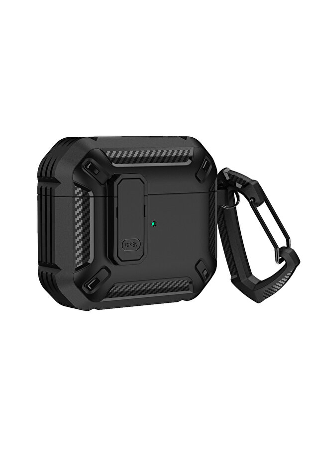 غطاء سماعات أذن أسود لـ Airpods Pro 2، غطاء آمن للإيربودز 3 و2 و1، ملحق لسماعات البلوتوث