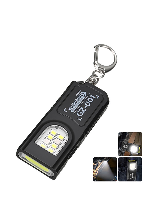 مصباح يدوي صغير من نوع COB LED قابل لإعادة الشحن عبر منفذ USB، مزود بمغناطيس، محمول وقوي الأداء.