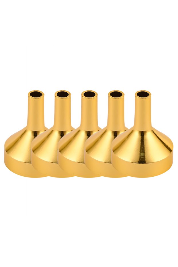 5Pcs-Gold 2/5/10Pcs Mini Funnel Perfume Dispensing Tool Metal Plastic Dispensing Filling Toner Cosme