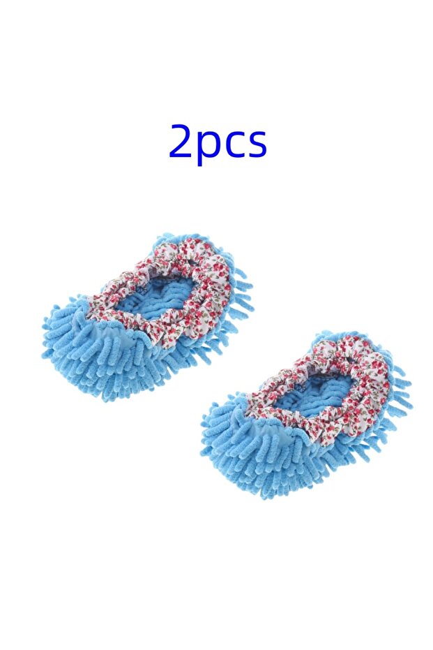 Sky blue-2PCS 4/3/2/1PCS Multifunction Floor Dust Cleaning Slippers Shoes Lazy Mopping Shoes Home Fl