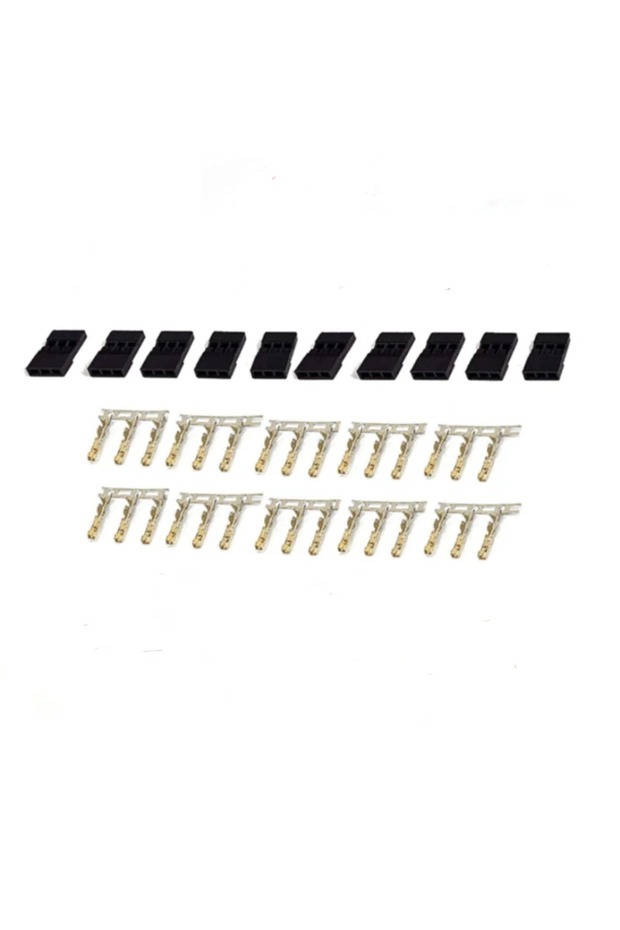 10 pcs JR Male 5/10 Pairs Jr Futaba Servo Receiver Connector Plug with Lock and Male Female Gold Pla