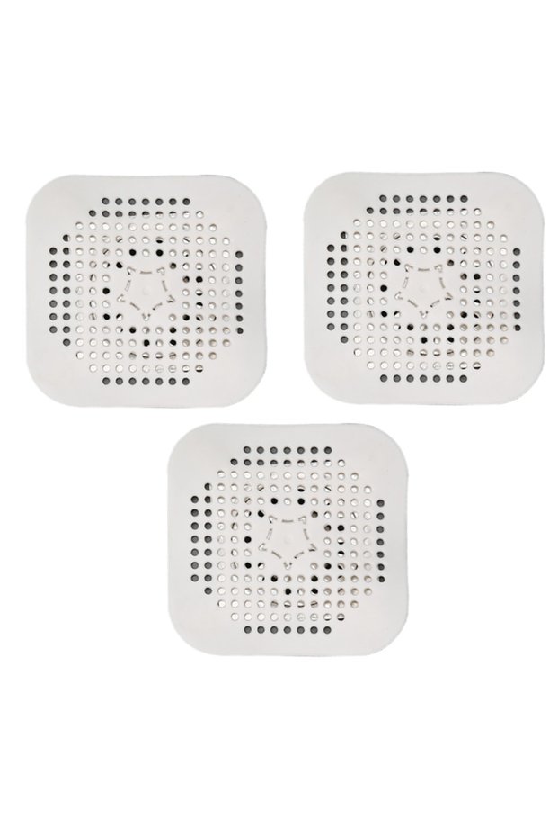 White3pcs 3PCS Drain Hair Catcher Filter Sink Anti-blocking Strainer Bathtub Shower Floor Silicone S
