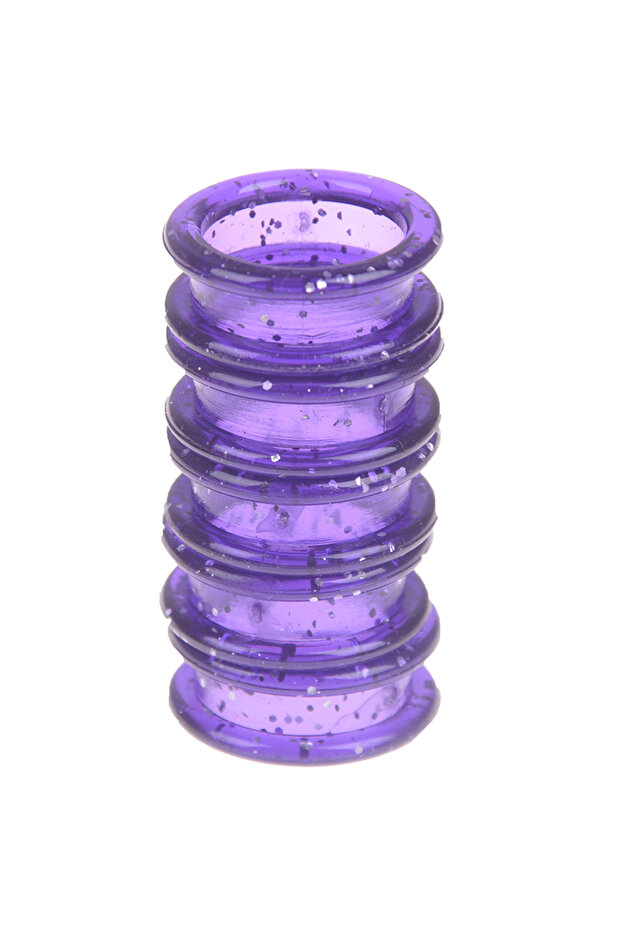 Purple 5Pcs/Set Silica Gel Hair Scissors Ring Cutting Barber Circle Shears Hairdressing