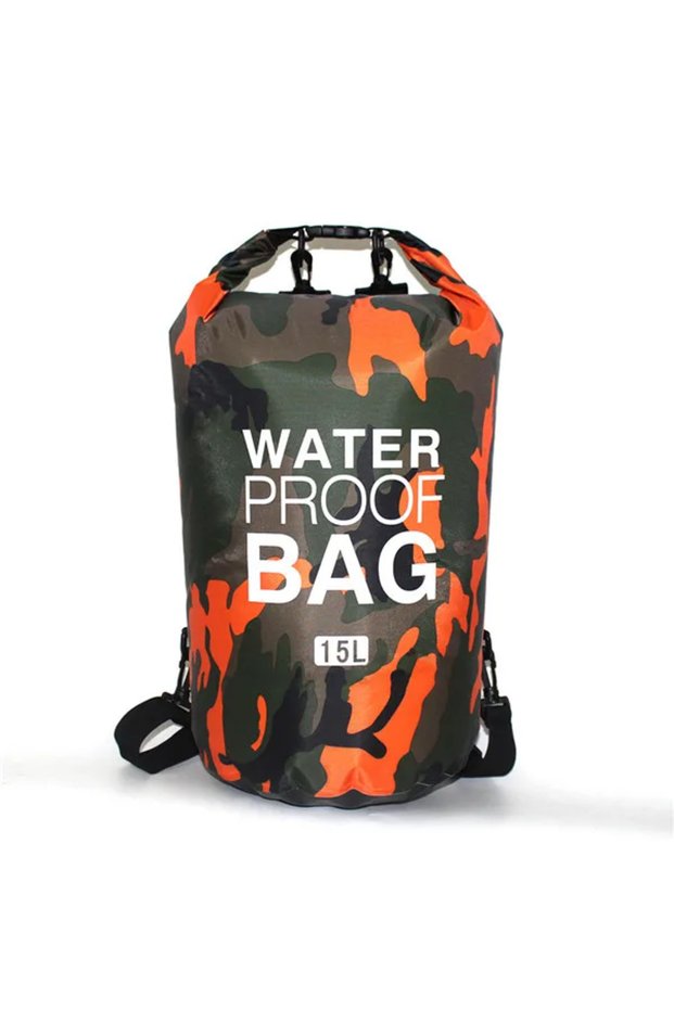 15L orange 2/5/10/15/20/30L Outdoor Camouflage Waterproof Portable Rafting Diving Dry Bag Sack PVC C