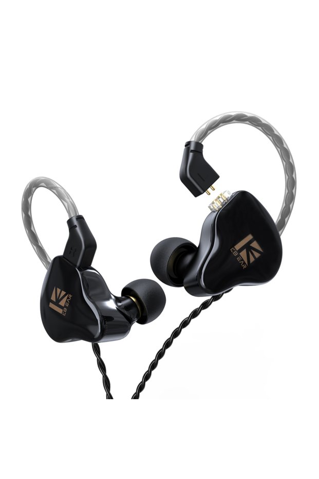 Black no mic KBEAR KS1 Dual Magnetic Circuit Dynamic Wired Earphone Gaming Headphones In Ear Monitor