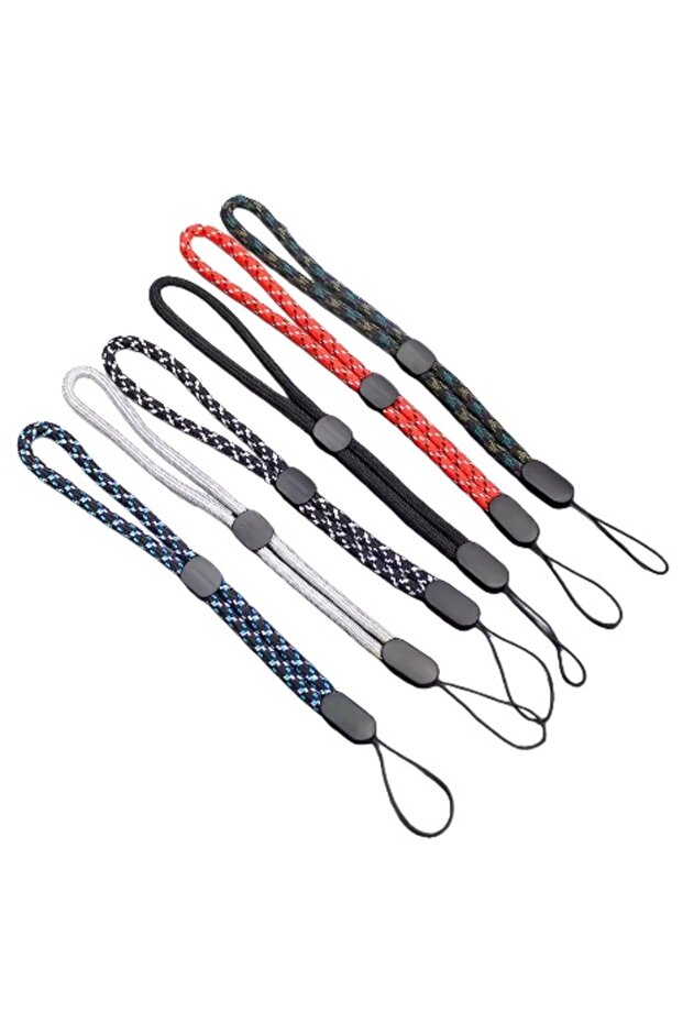 Nylon fiber 6pcs-All Phone Lanyard Adjustable Universal Hand Wrist Strap Outdoor Anti-lost Wrist Str