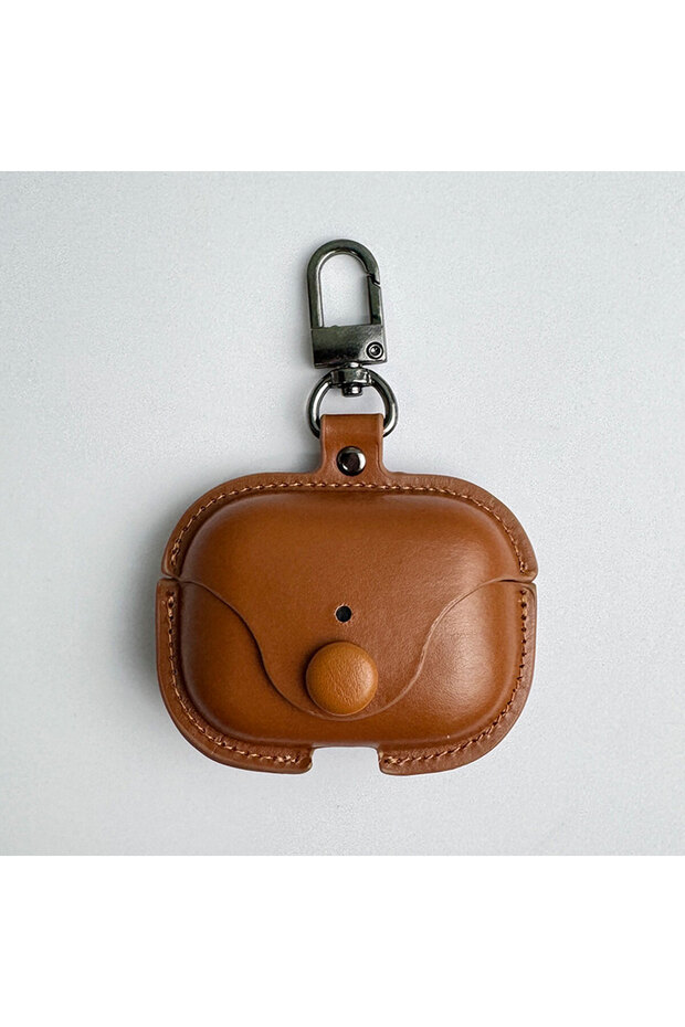 for AirPods Pro 3 Light Brown Luxury Classic Business Retro Button PU Leather Case for AirPods Pro 1