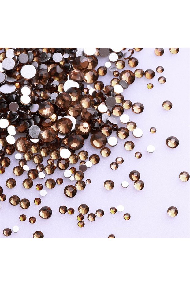 Smoked Topaz 1440Pcs Mix Size Glass Flatback Rhinestone Glitter Crystal AB Round Diamond Non Hotfix