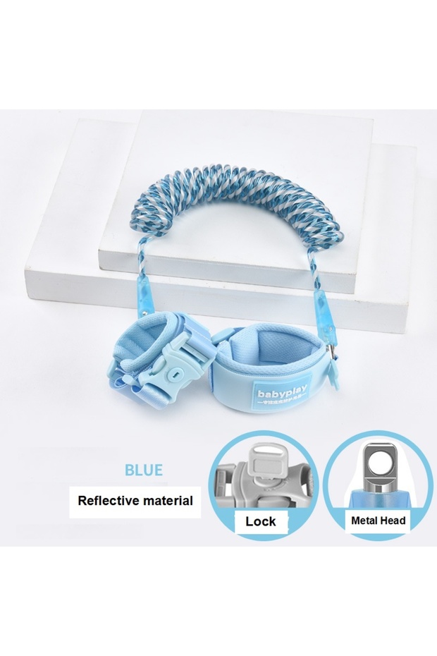 2m Blue Kids Harness Anti Lost Wrist Outdoor Walking Hand Belt Band Child Wristband Toddler Leash Sa