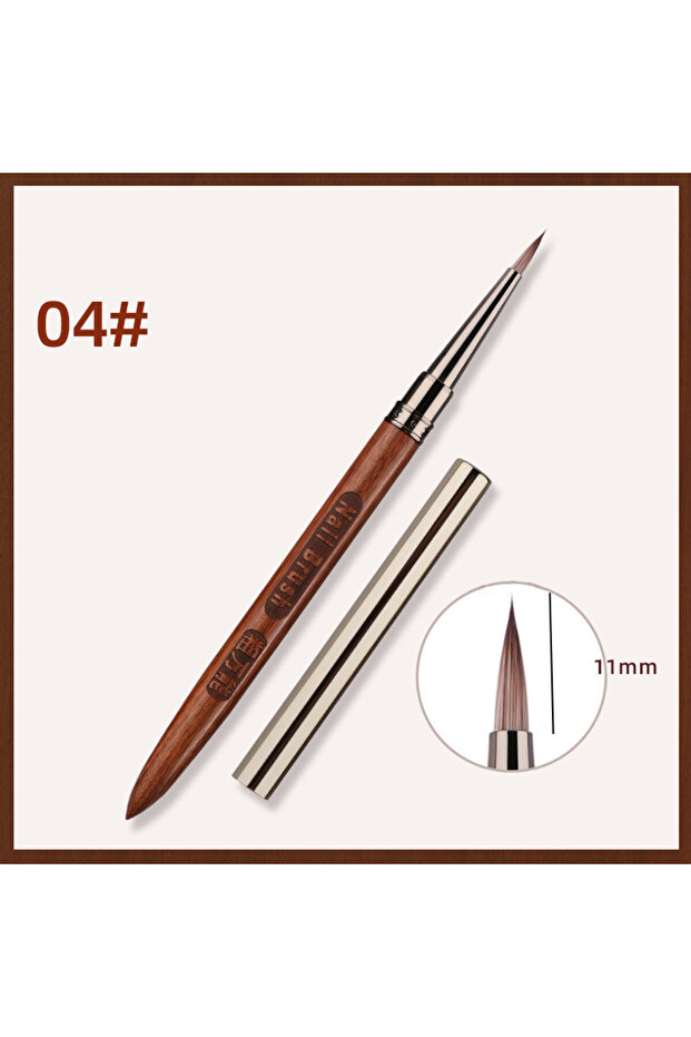 G-B593-04 Nail Art Brush Triangular Spatula Drawing Painting Line Pen Liner Gradient Flat Round Meta