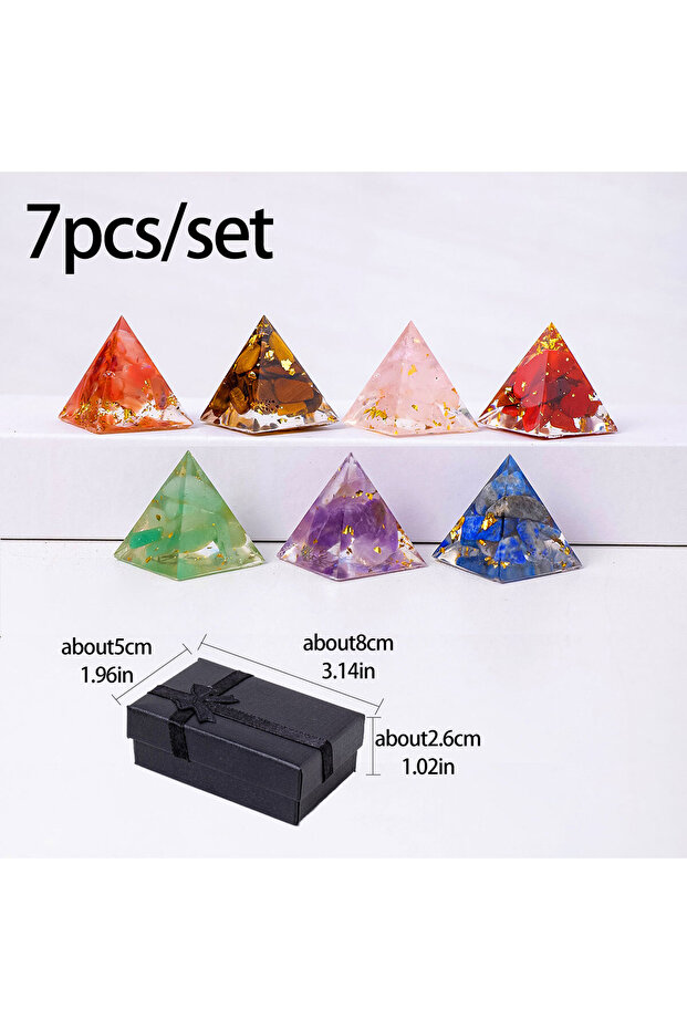 7pcs 1PC 2cm Natural Crystal Stone Mini Pyramid Statue Reiki Stone Pyramid Amulet Fengshui Sculptur