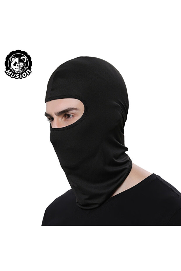 Black Musion Motorcycle Balaclava Sun Protection Full Face Mask Breathable Mesh Mask Balaclava Bicy