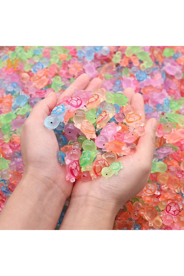 50PCS Random Color 20/50/100PCS Mini Luminous Turtle Home Decor Landscaping Resin Crafts Glowing Tur