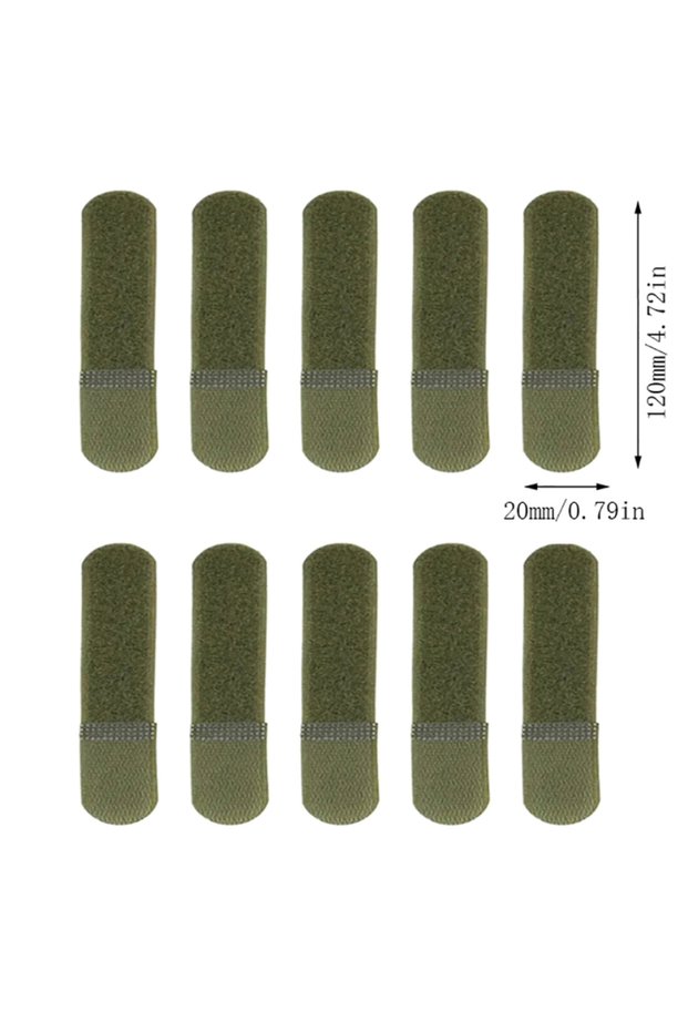25x120mm Army green 10pcs Nylon Straps Cable Ties Strap Webbing Organizer Fix Hook Loop Grip Wrappin