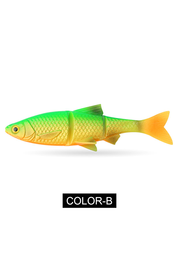 13cm 2pc per Pack Color-B Spinpoler Swim Jerk Jointed Bait 3 Segmented Soft Swimbait Fishing Lure 8c