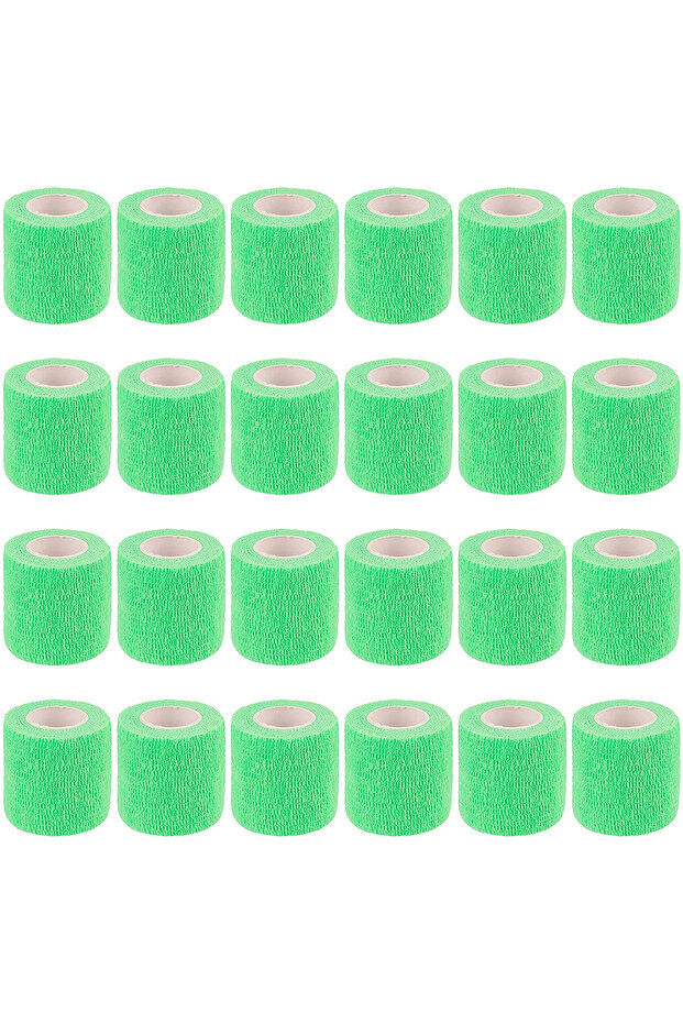 24PCS 5CM X 4.5M Fluorescence Green Wholesale 24 rolls Bandage Cohesive Bandage Self Adhesive Self