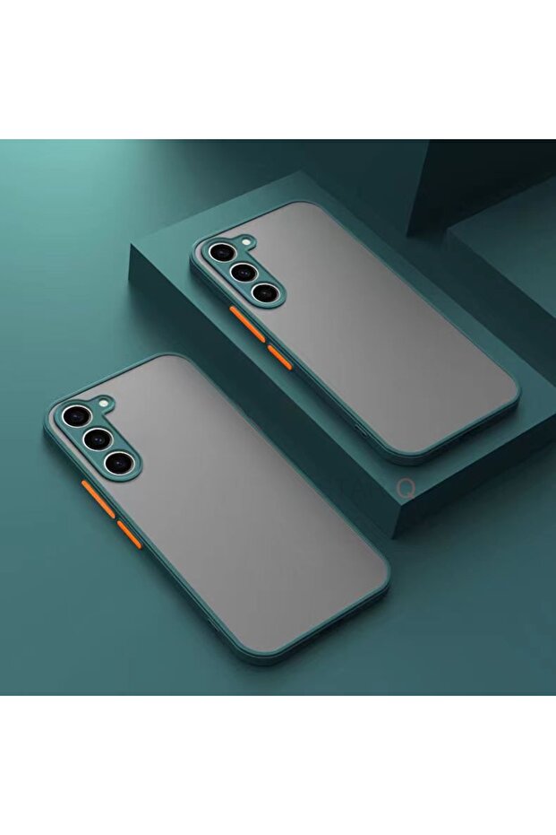S23 Dark Green Luxury Armor Matte Hard PC Case for Samsung Galaxy S25 S24 S23 S22 S21 S20 Fe Plus S2