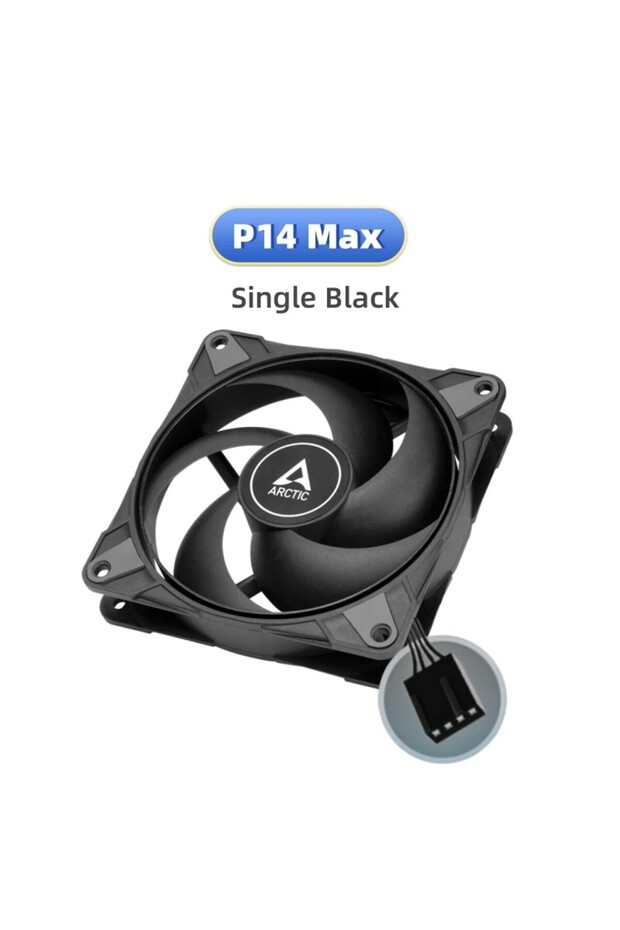 NO RGB Other P14 MAX BK ARCTIC P12 Max, High-Performance 120mm Case Fan,PWM Controlled 200–3300 RPM,