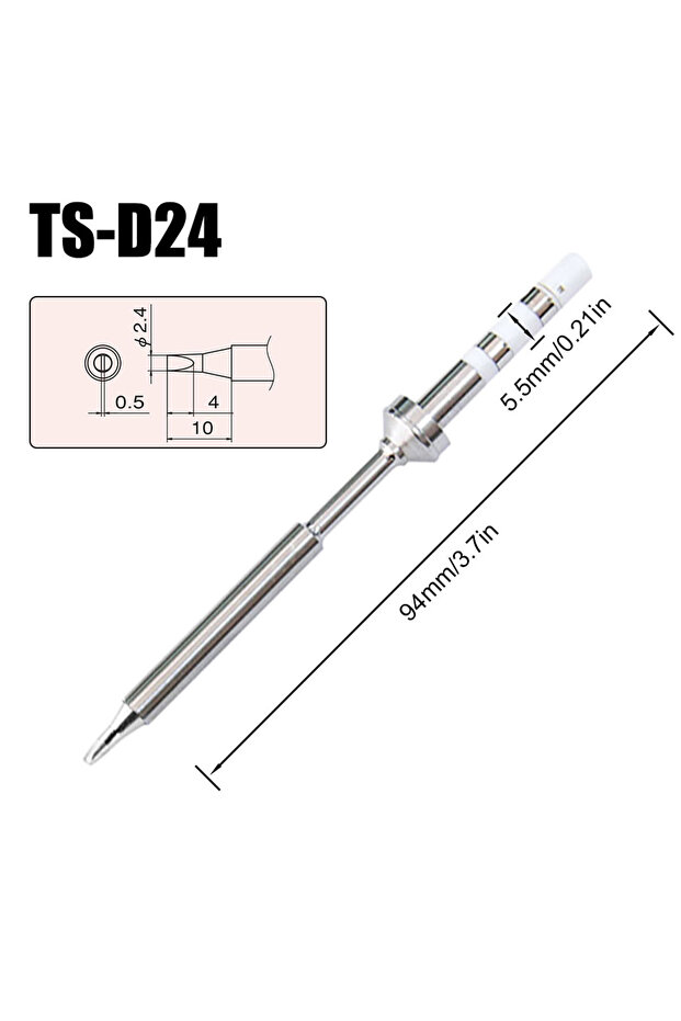 رؤوس لحام بديلة لموديلات مختلفة من مكواة اللحام الكهربائية Pinecil V2، تشمل TS-D24 وPINE64 وTS100 وTS101.