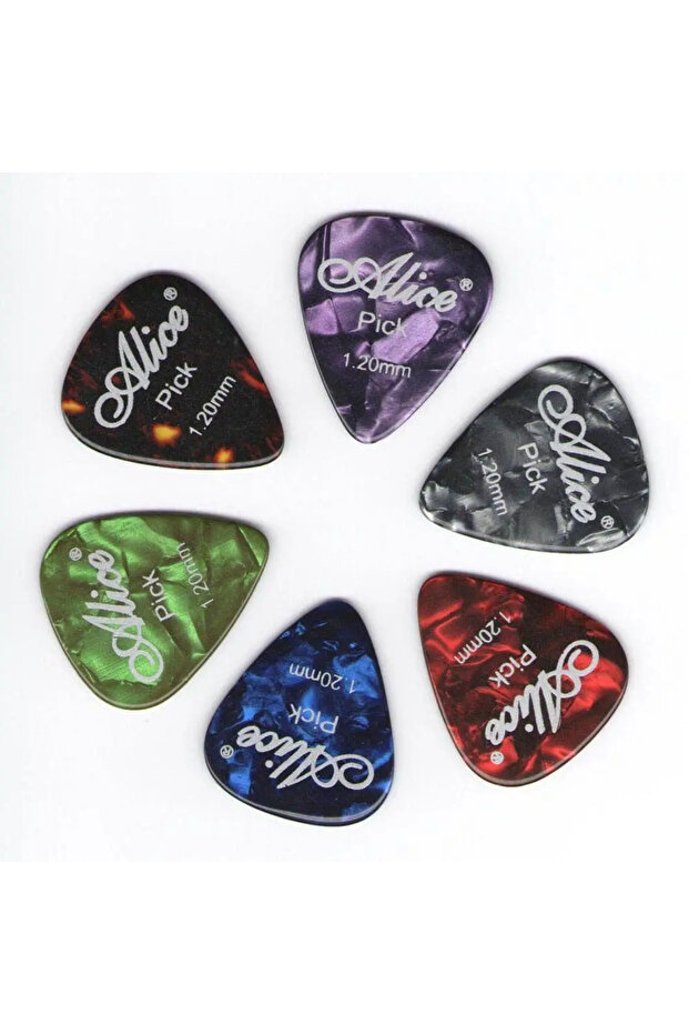 6 PCS 1.20mm Alice Guitar Picks 6pcs Celluloid Mediator Thickness 0.46 0.71 0.81 0.96 1.20 1.50mm El