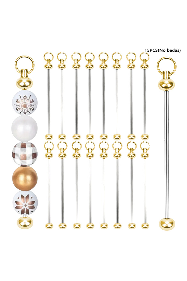 15PCS gold color 15 Handmade DIY Keychain Sets, Chain Pendants, Portable Keychains and Jewelry Makin