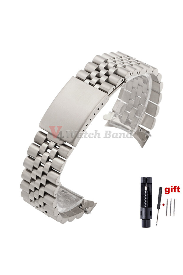20mm Silver 19mm 20mm 21mm Curved End Stainless Steel Watch Bands for DATEJUST for Jubilee Solid St