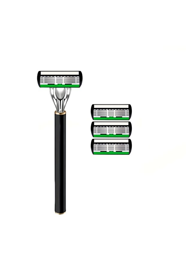 1handle 3blades High Quality Man Safety Razor Blade 6 Layer German Stainless Steel Shaving Cartridge