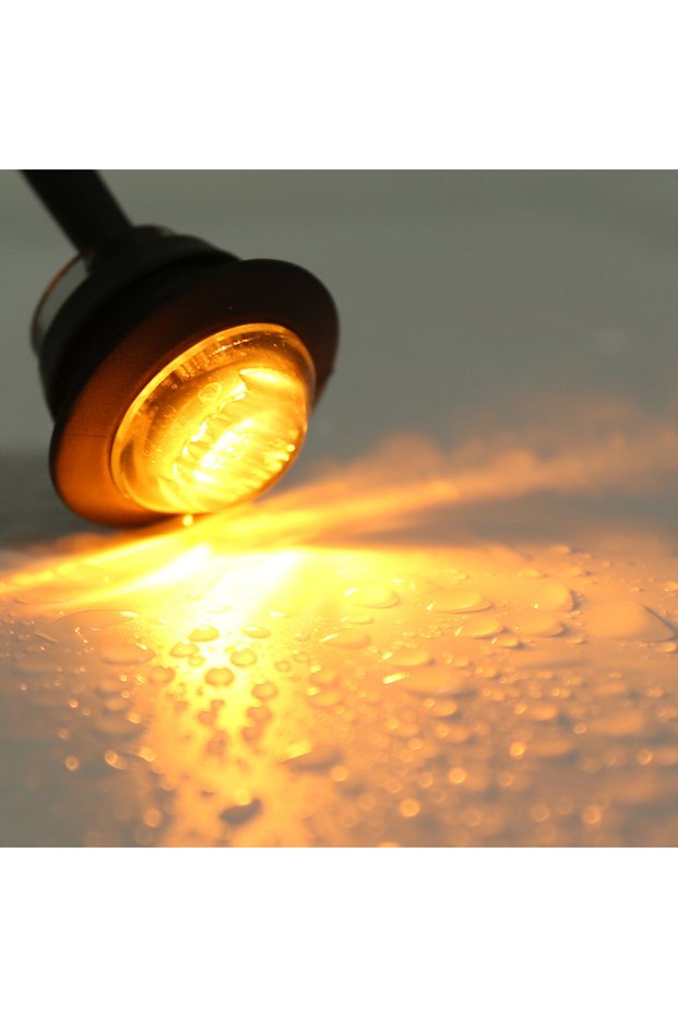 10PCS Amber 10PCS 3/4 Inch Round LED Side Marker Lights Clearance Front Rear Signal Lamp Indicators