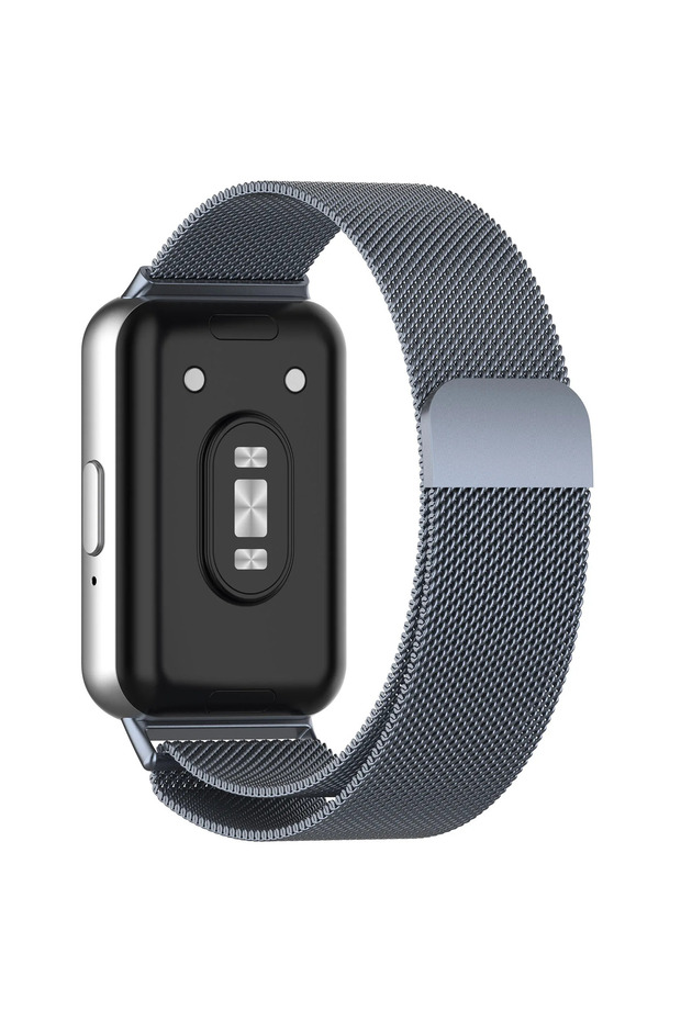 Samsung Galaxy Fit 3 Space gray Milanese Strap for Samsung Galaxy Fit 3 Magnetic Stainless Steel Rep