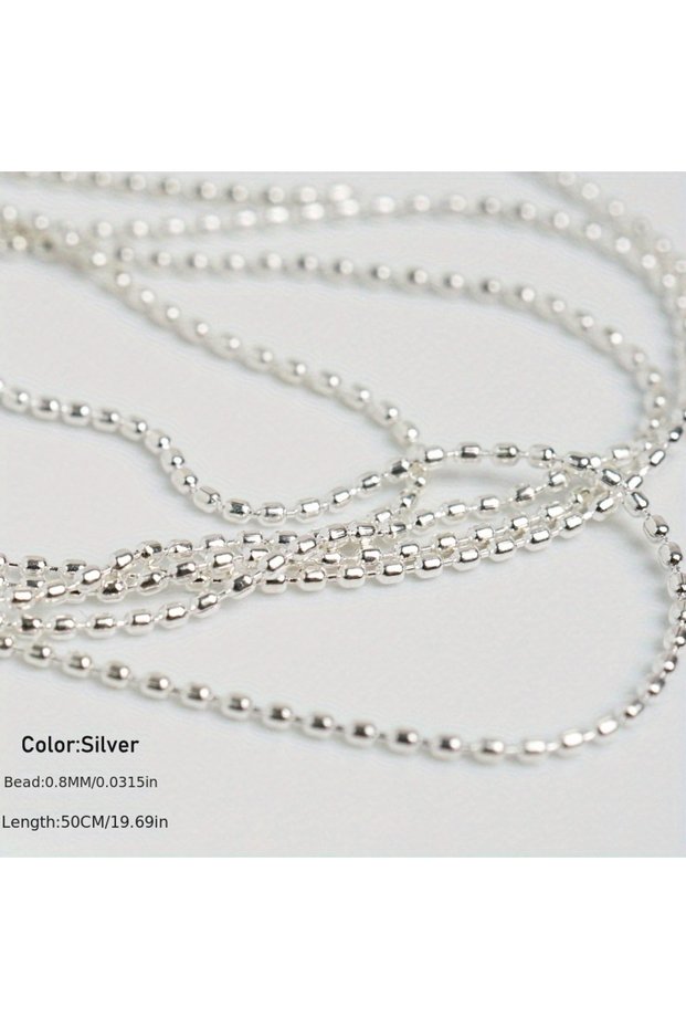 silver 50cm Nail Chain Bead Charms 0.8mm Rose Gold Silver Art Decorations Metal Nails DIY 3D Parts R